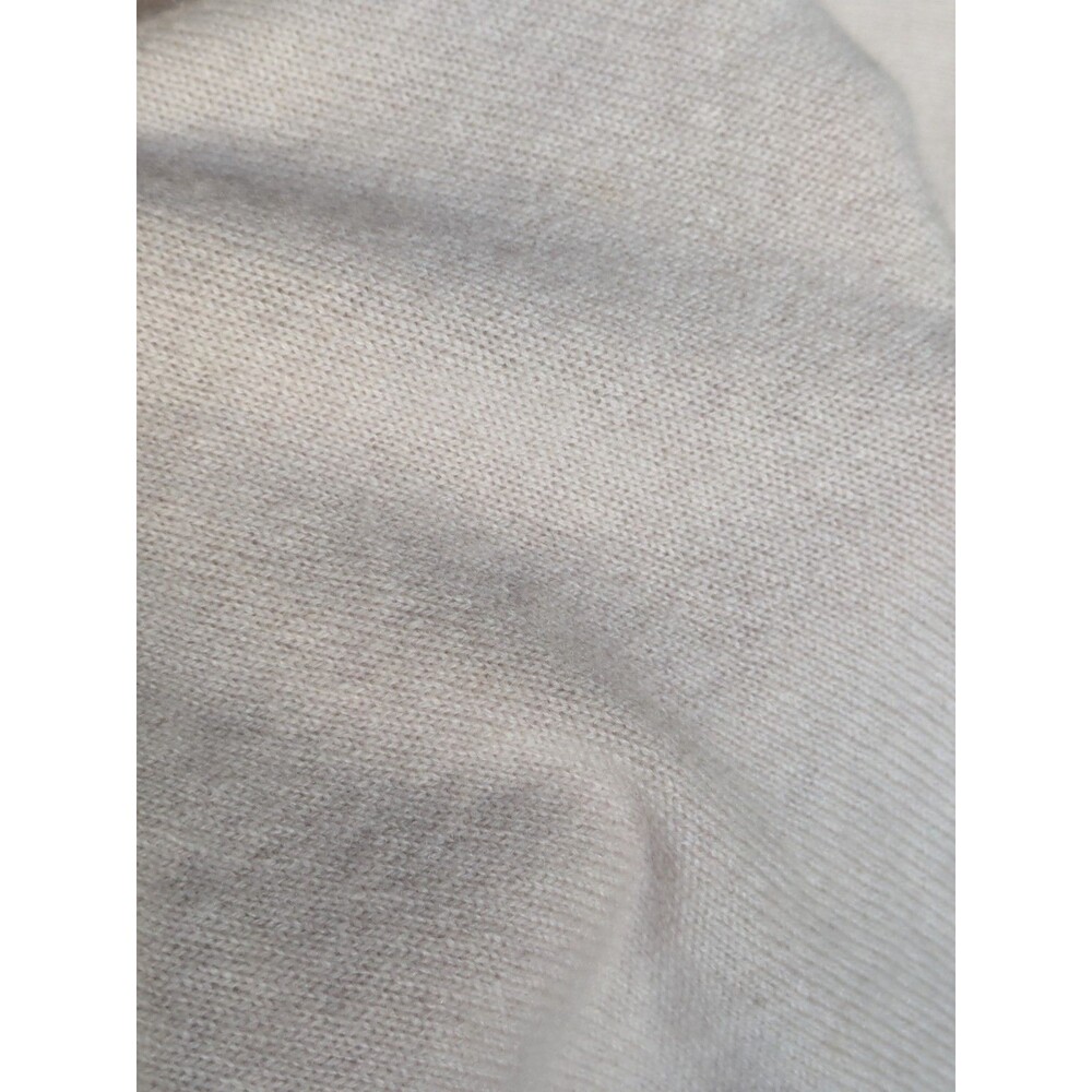 Sea Bleu Womens Medium Crew Neck Boxy 100% Cashmere Short Sleeve Beige Sweater - Picture 6 of 9